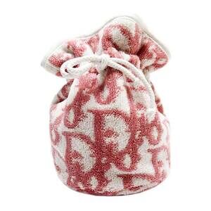 Dior Trotter Drawstring Bag Pink White Pile Classic